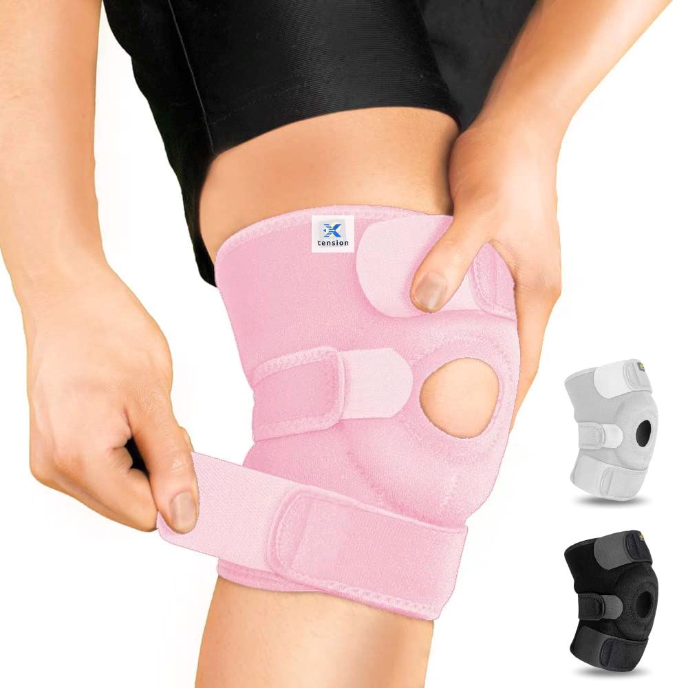Adjustable Compression Knee Tendon Support Brace for - Arthritis Pain, Injury Recovery, Running, Workout, KS10