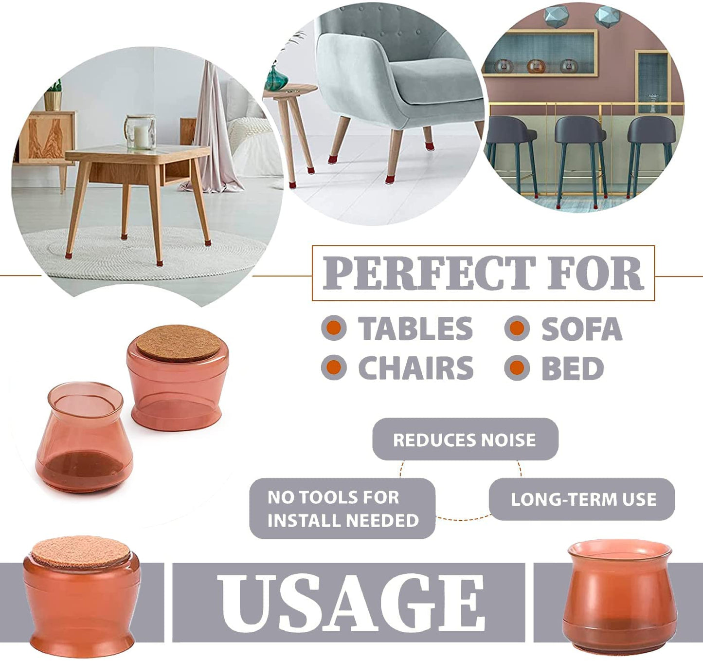 Silicone Chair Leg Floor Protectors