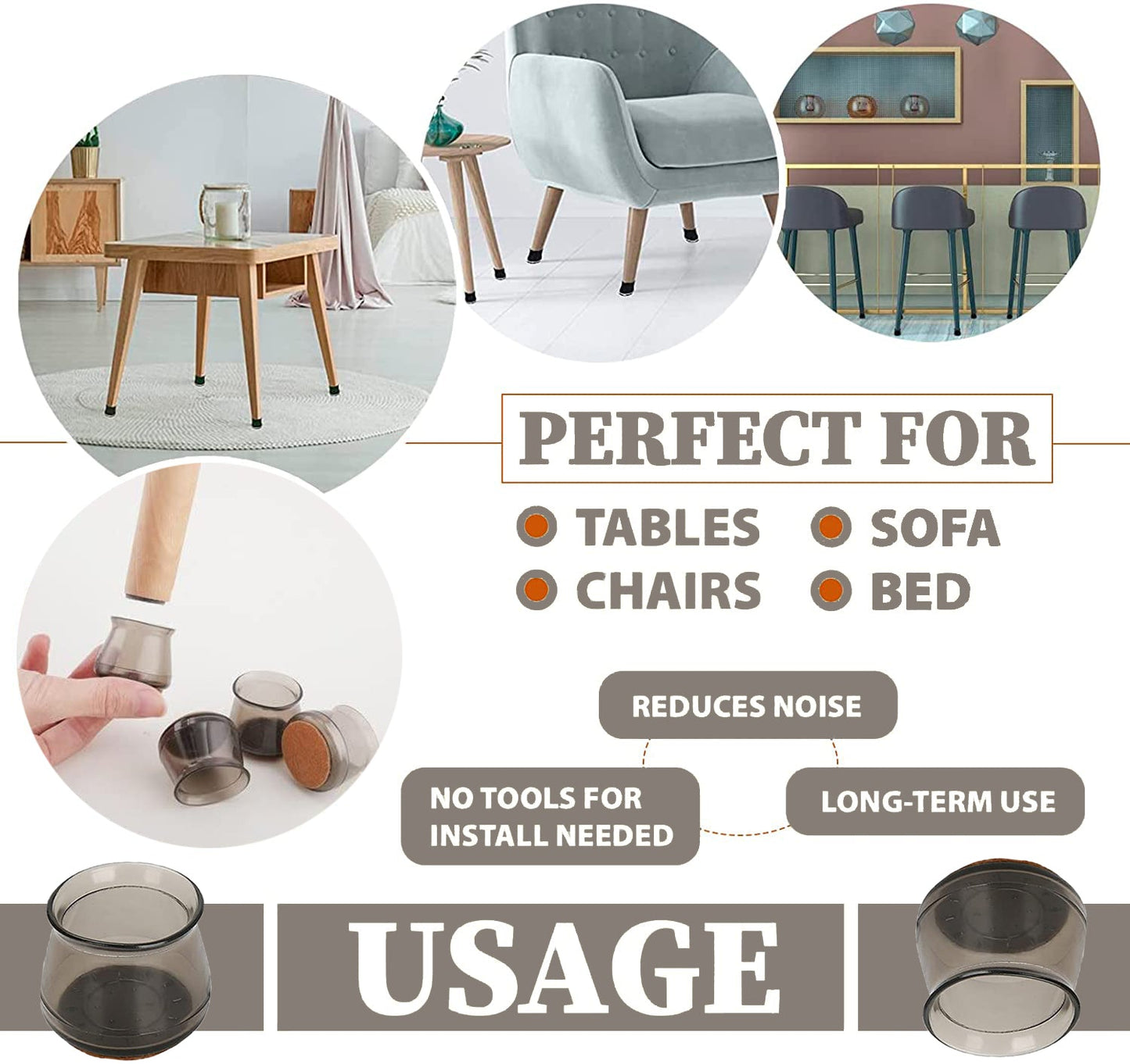 Silicone Chair Leg Floor Protectors