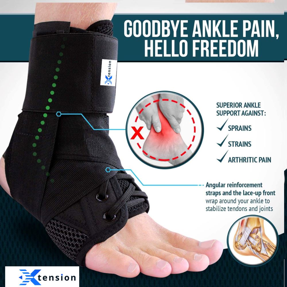 Xtension Ankle Brace – for Running, Basketball, Injury Recovery, Sprain!