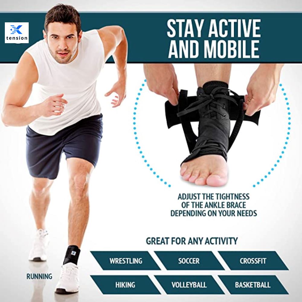 Xtension Ankle Brace – for Running, Basketball, Injury Recovery, Sprain!