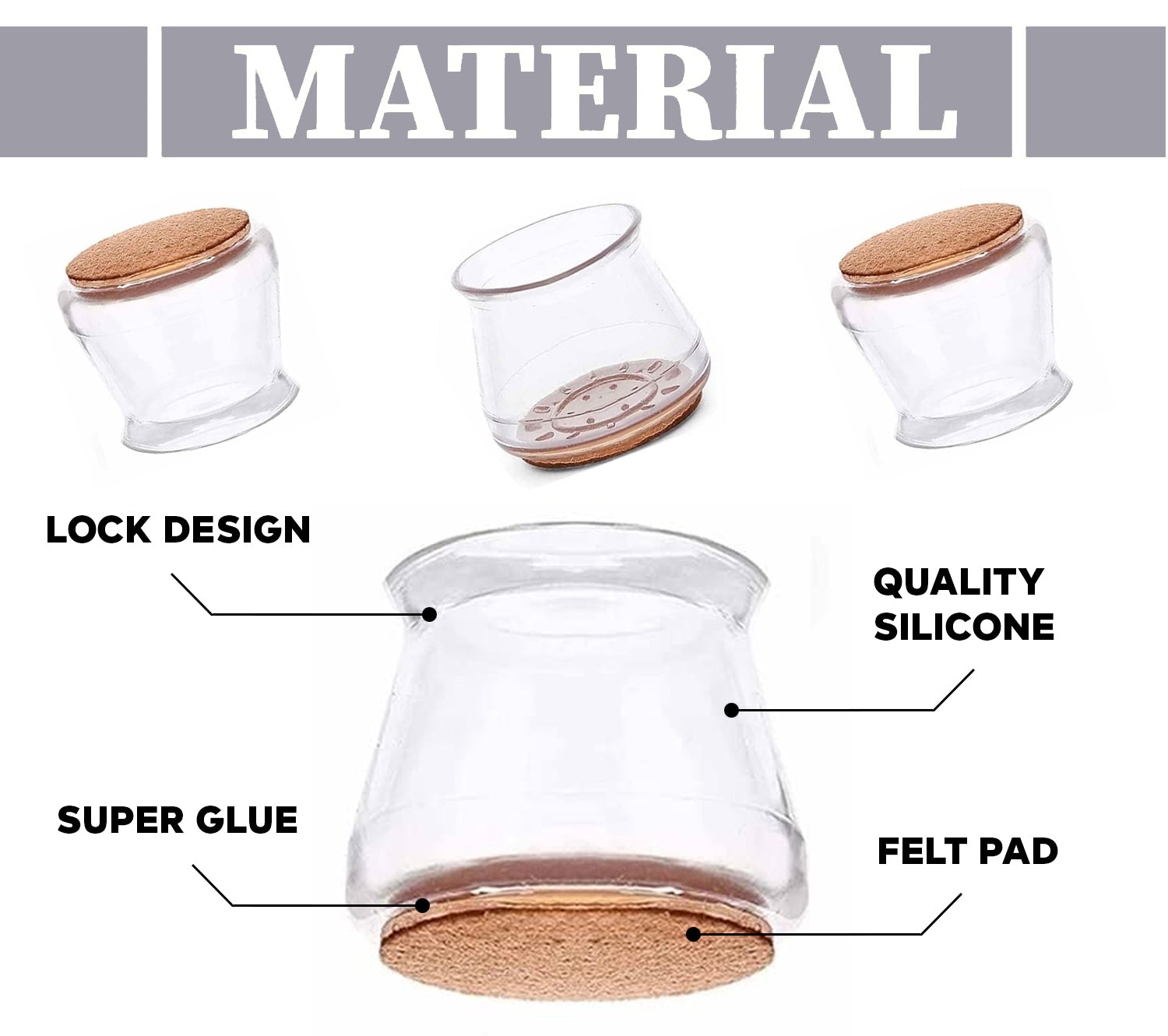 Silicone Chair Leg Floor Protectors